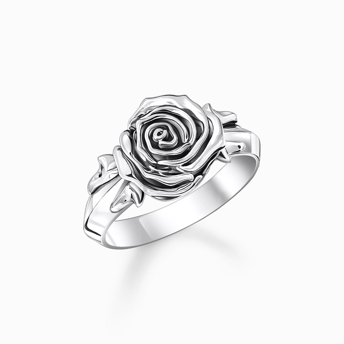 Silver Midnight Rose ring