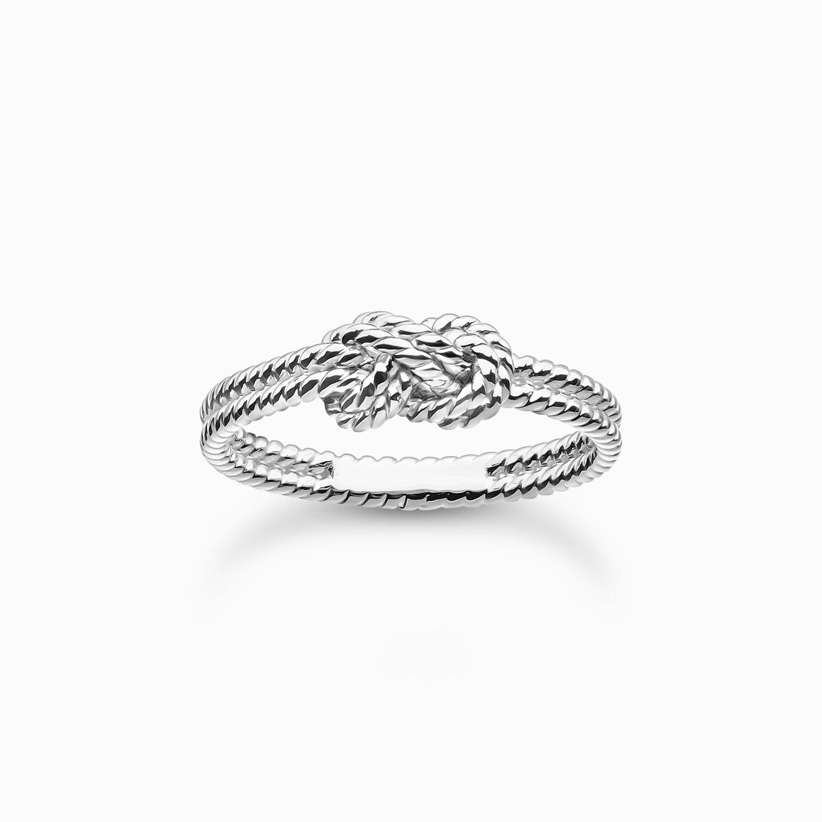 Ring rope with knot silver
