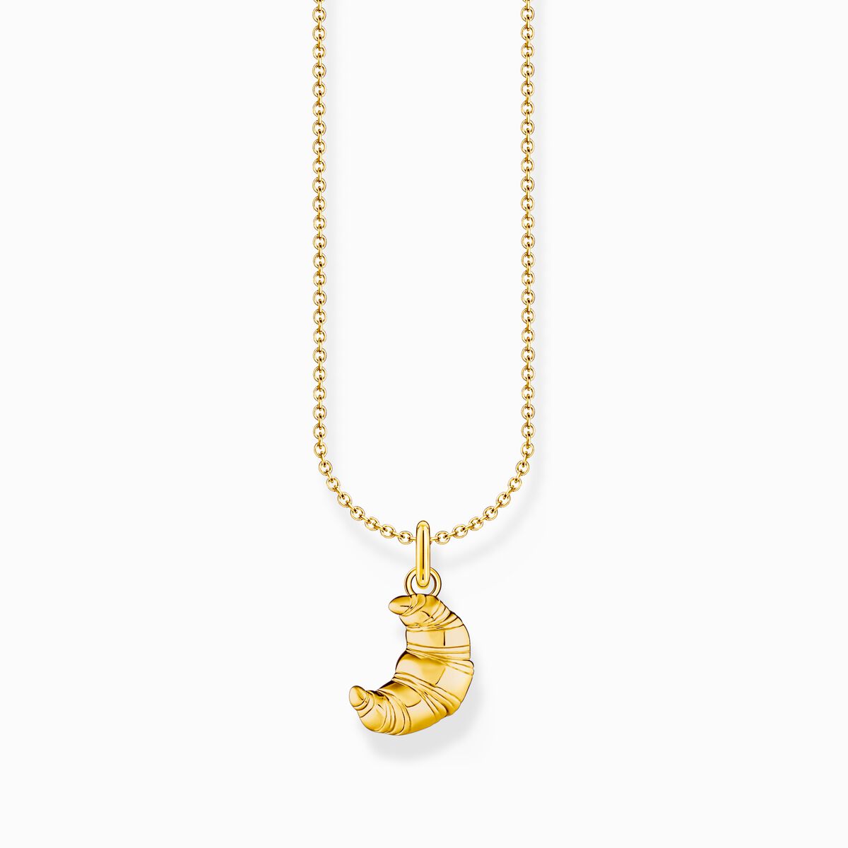 Gold-plated necklace with croissant pendant
