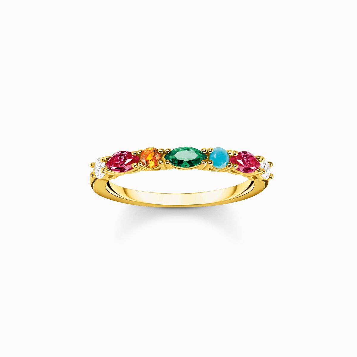 Ring colourful stones, silver