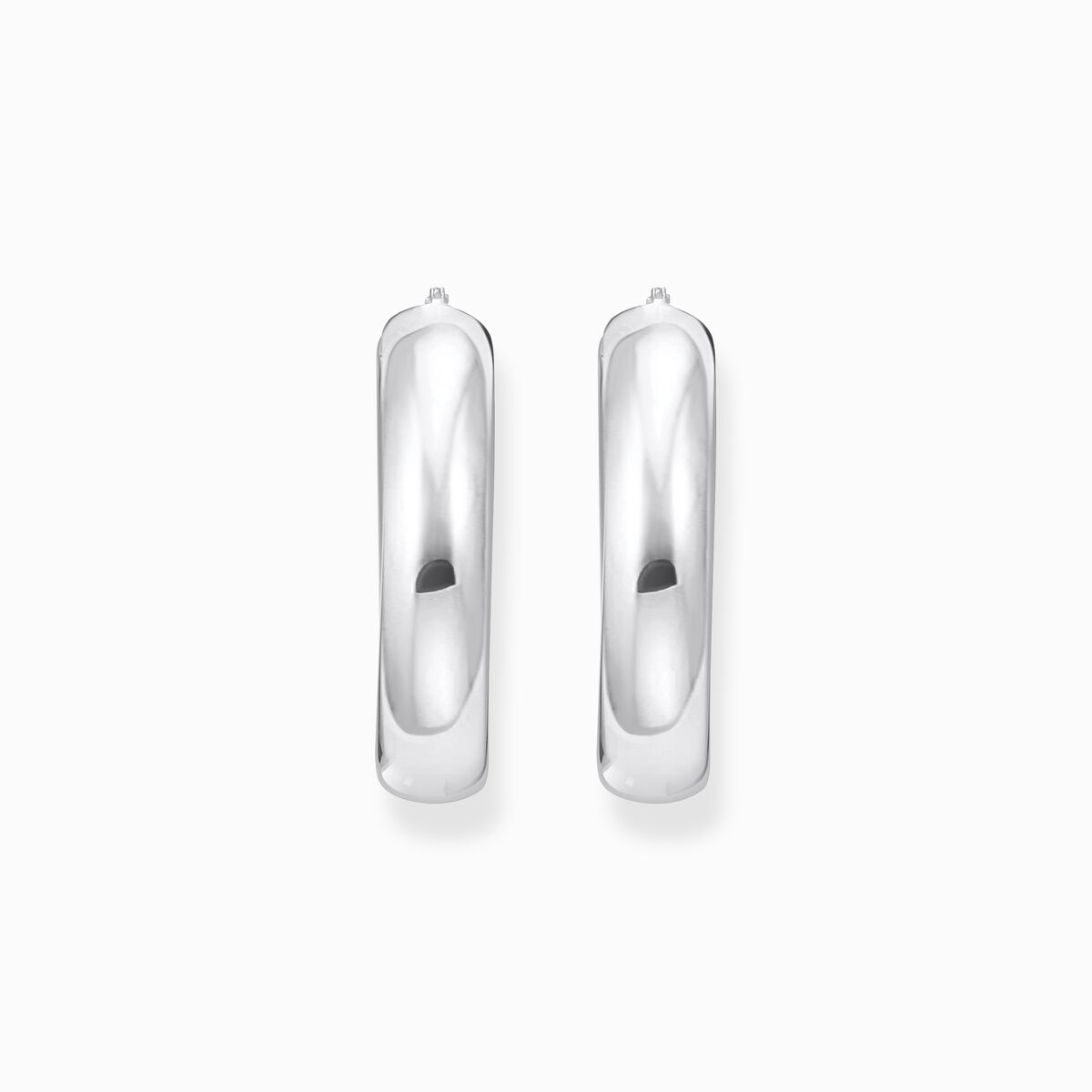 Silver big chunky hoop earrings
