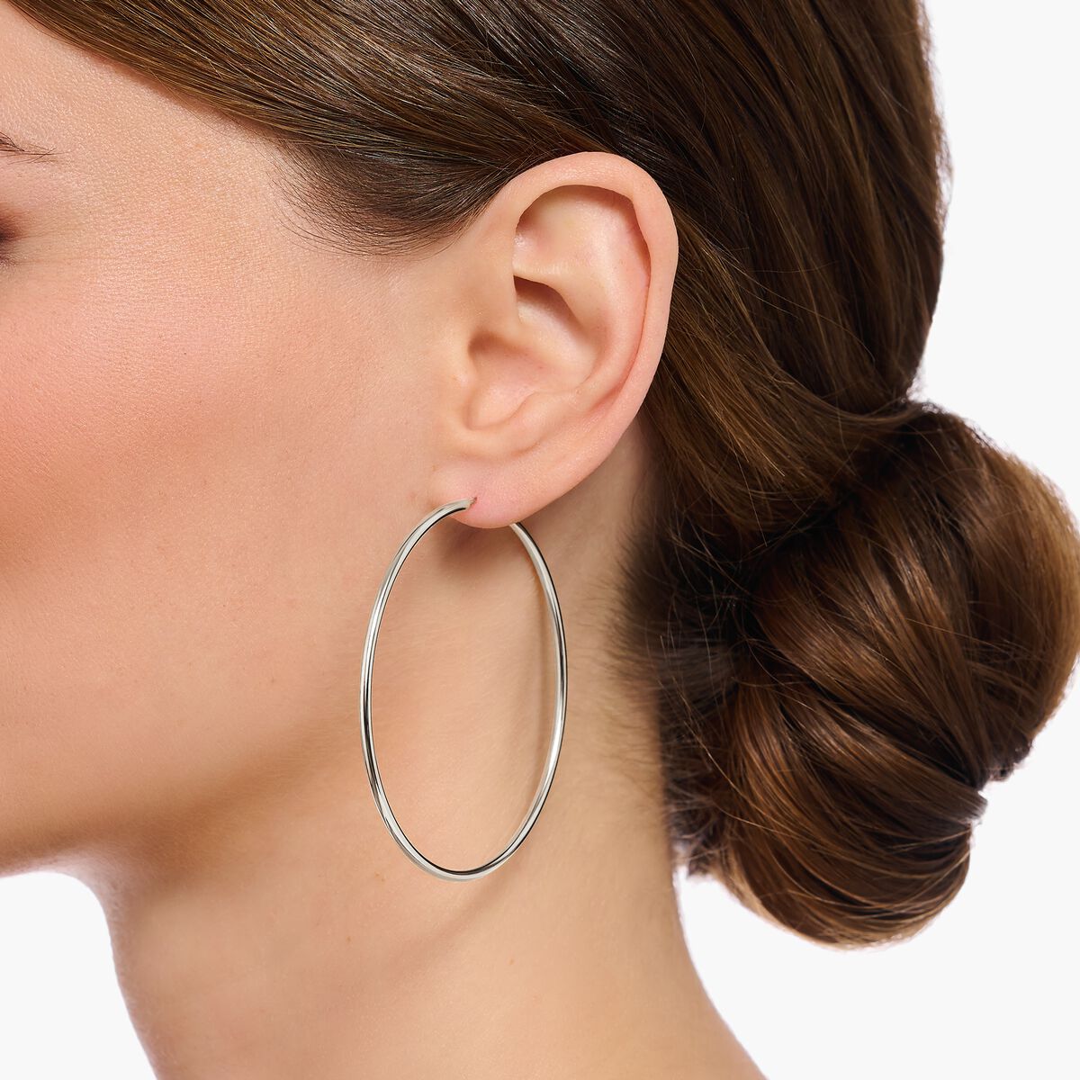 Silver big hoop earings