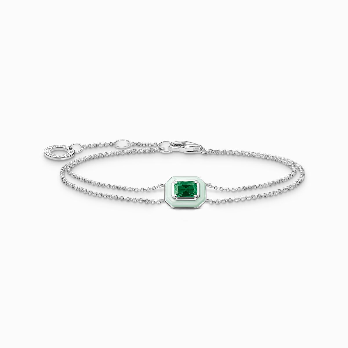 Bracelet with green stone silver
