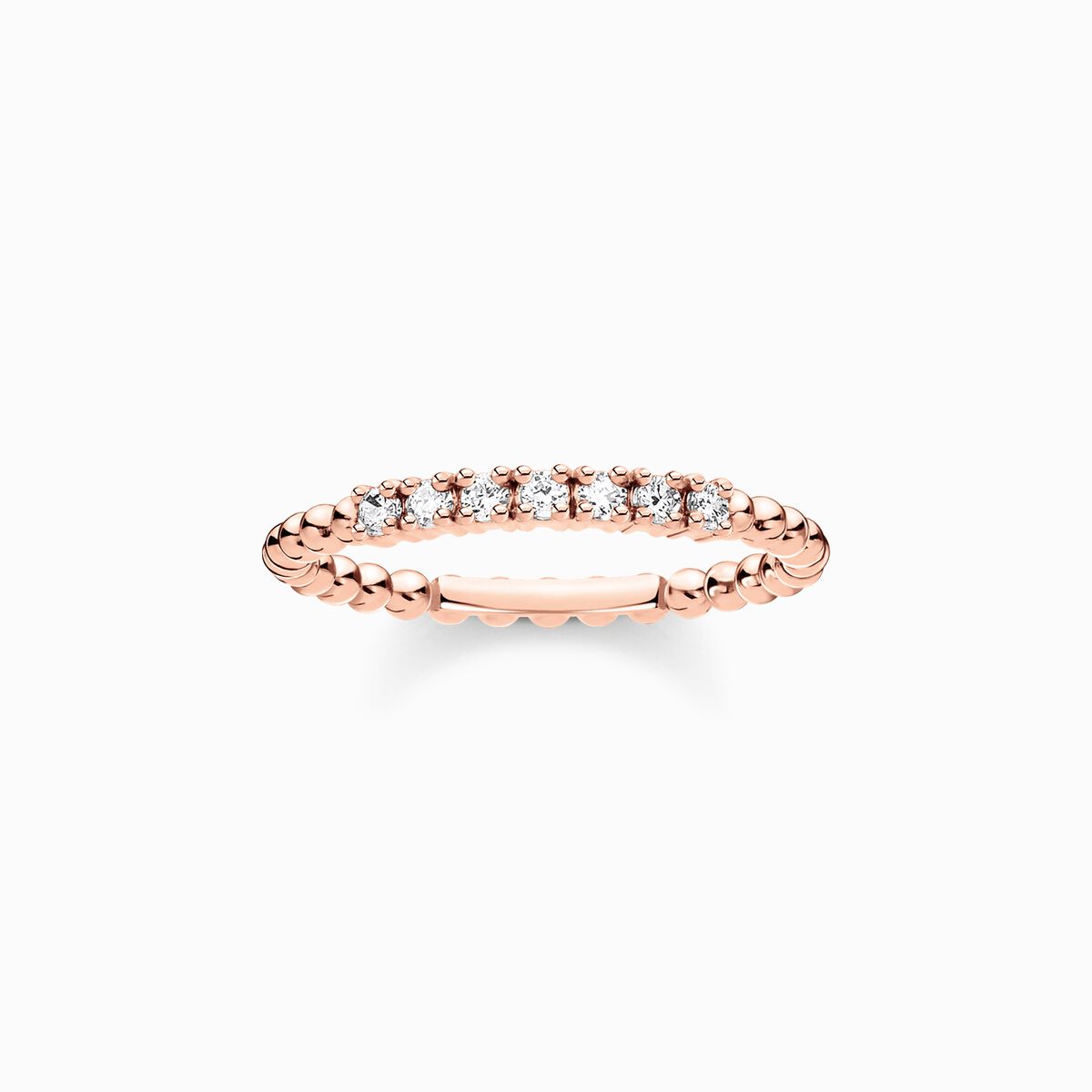 Ring dots with white stones rose gold
