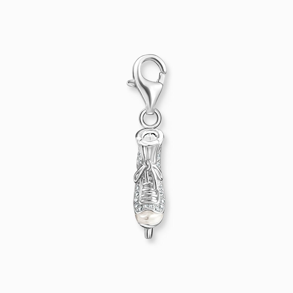 Charm pendant ice skate silver