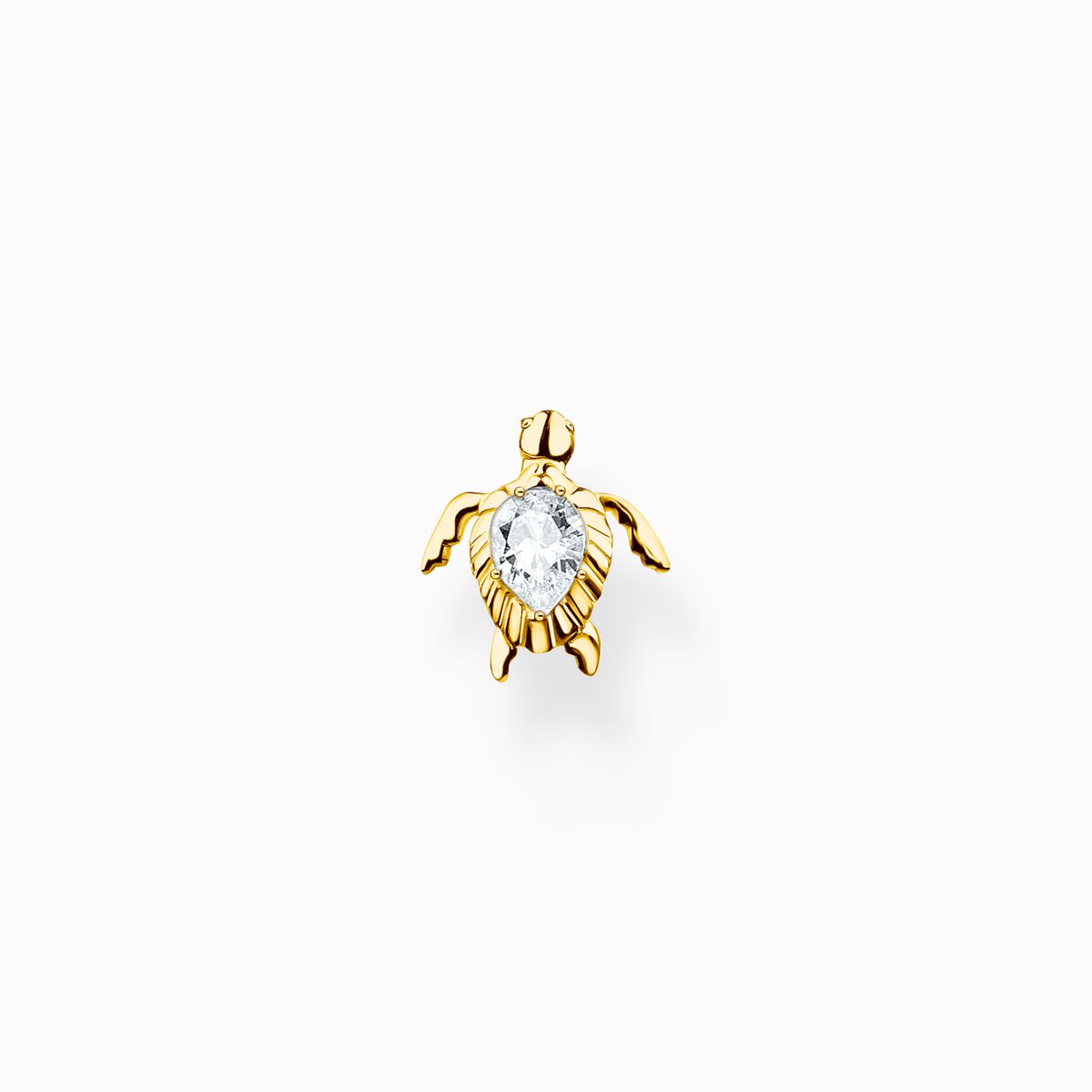 Single ear stud turtle gold