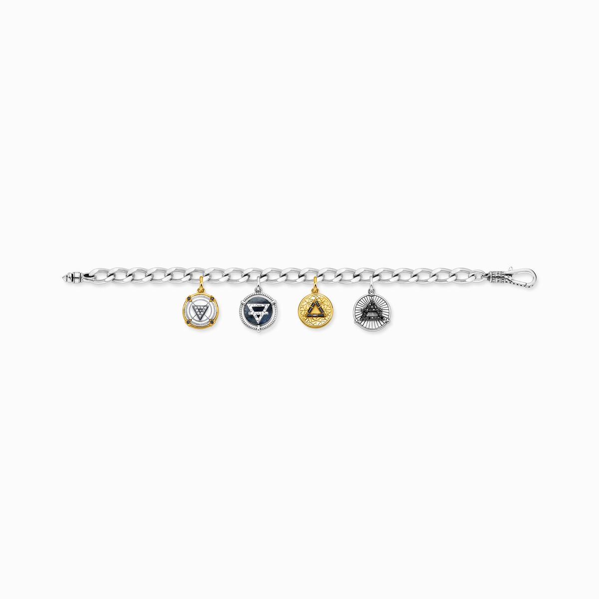 Bracelet elements of nature gold-silver