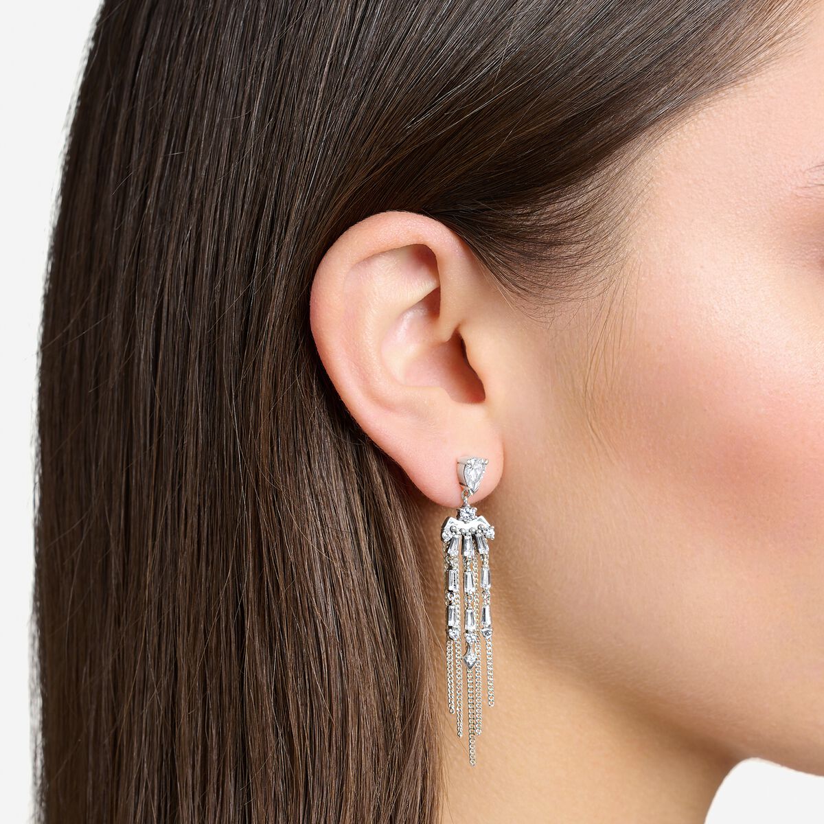 Earrings with winter sun rays silver