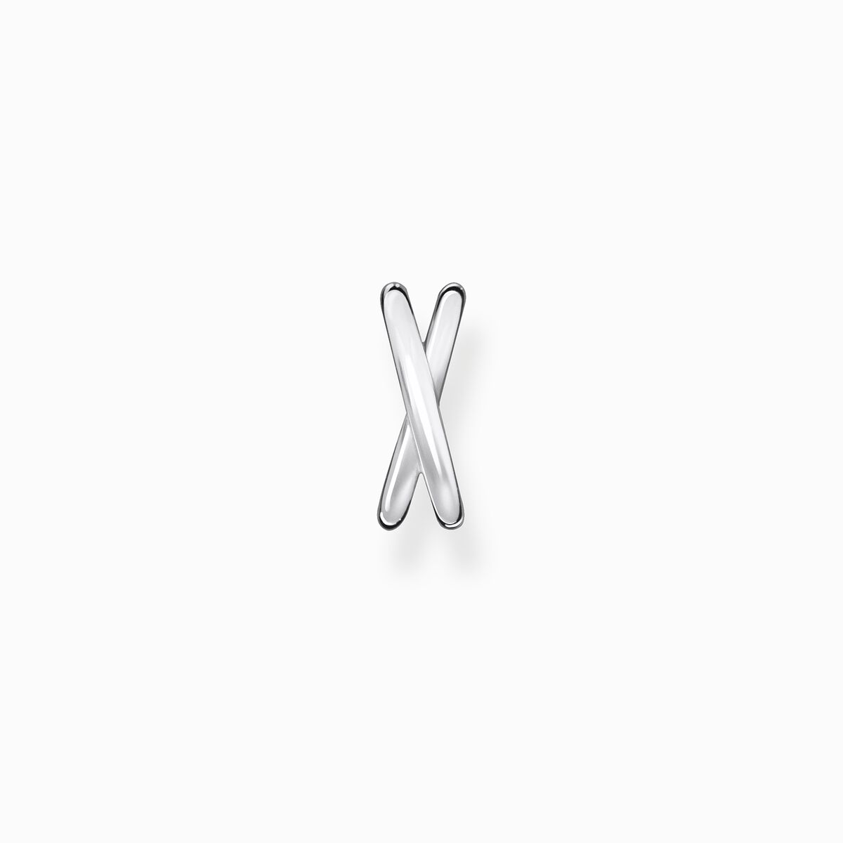 Single ear cuff double strand silver