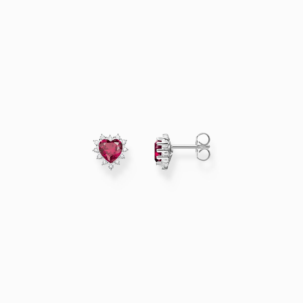 Silver heart earrings Romance