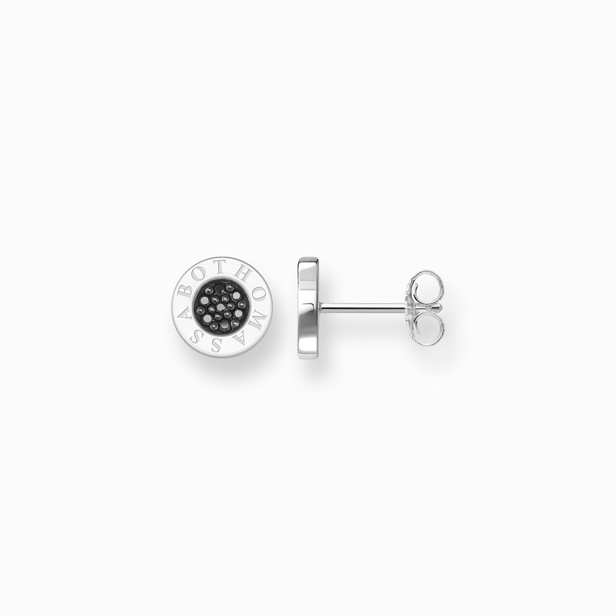 Ear studs classic pavé black