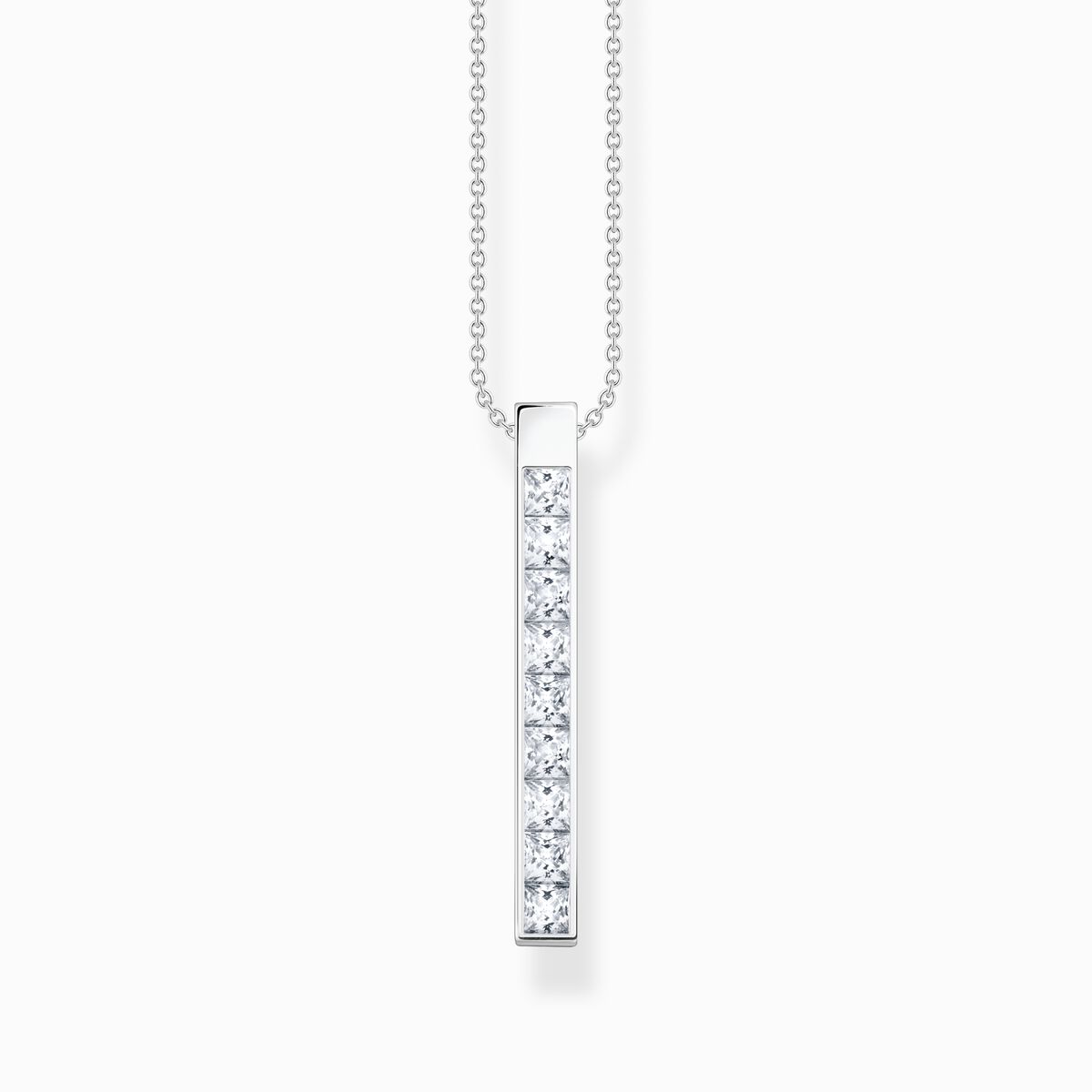 Necklace white stones silver