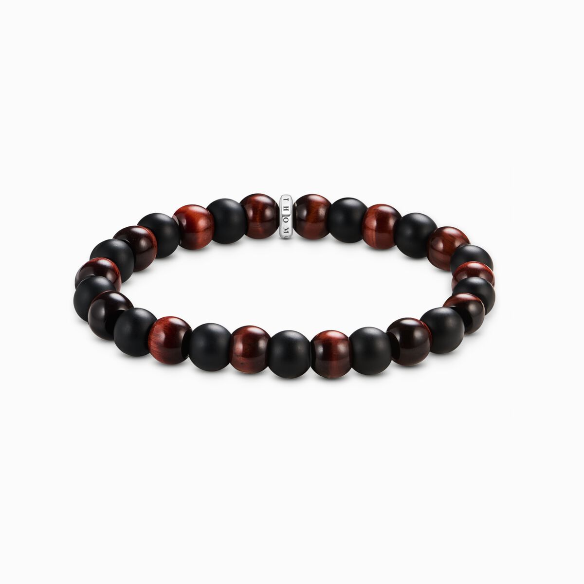 Bracelet obsidian and red tiger's eye 9 mm