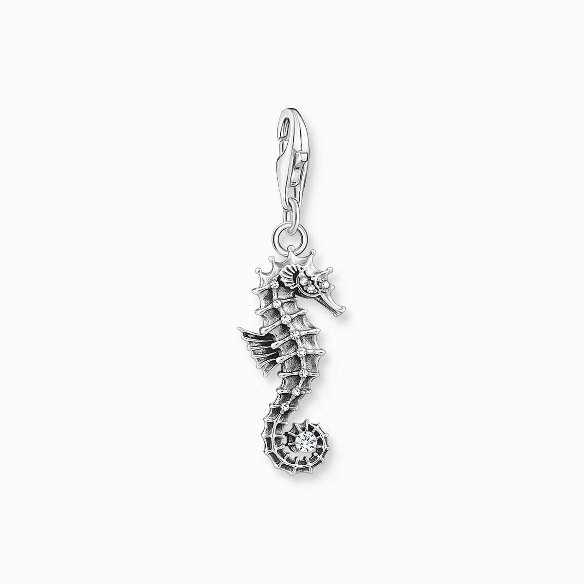 Charm pendant seahorse silver
