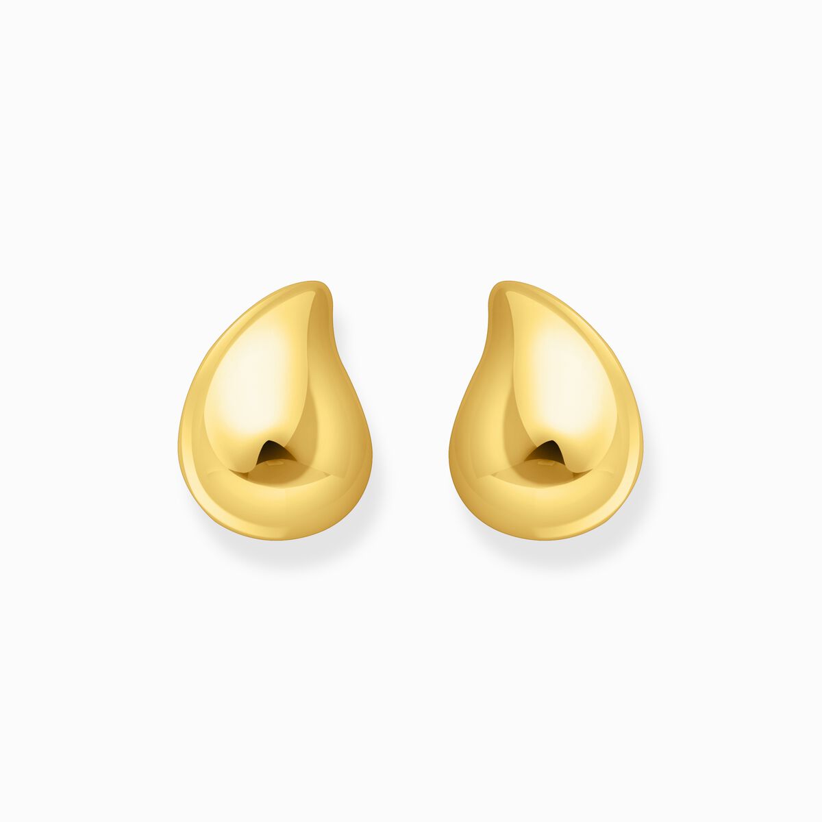 Gold-plated earrings in organic drop-shape