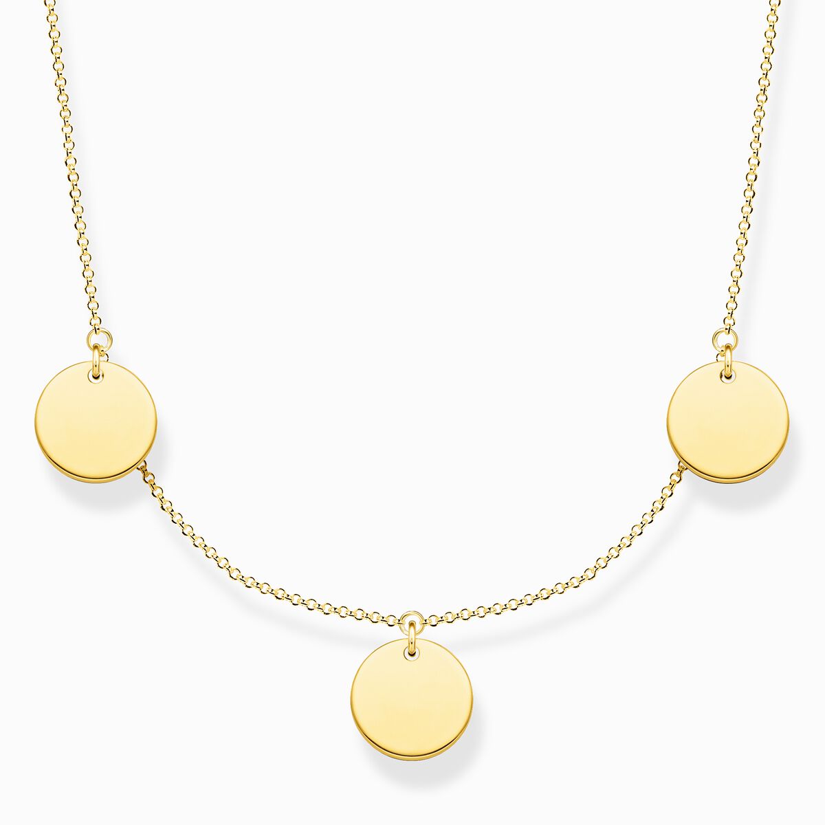 Necklace with three discs gold