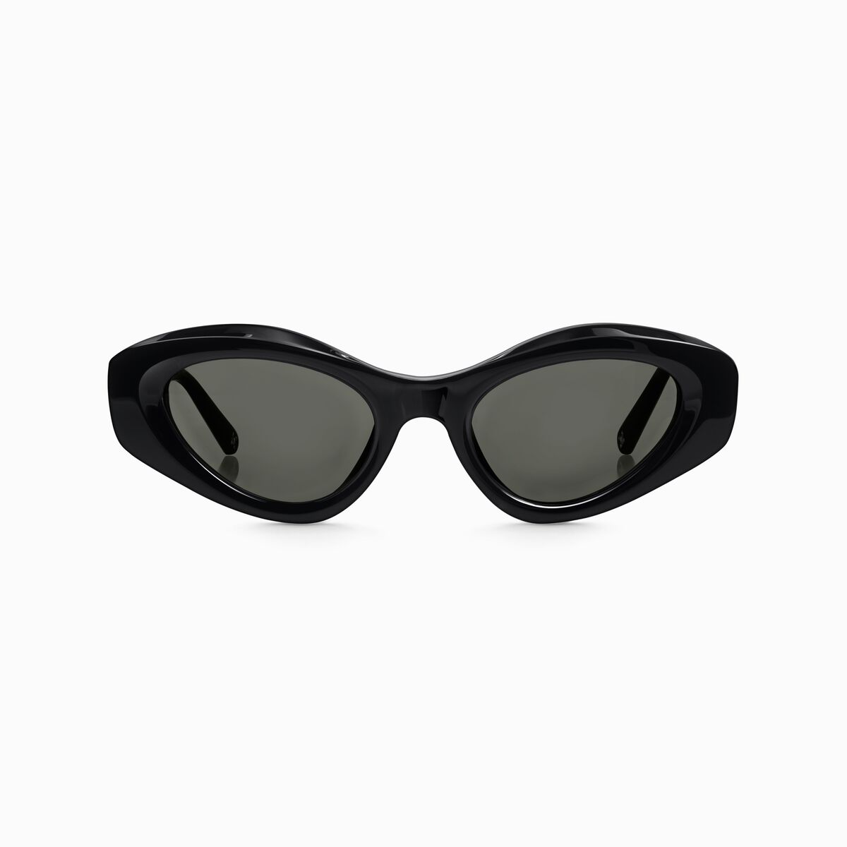 Black sunglasses RILEY oval-shaped with grey lenses