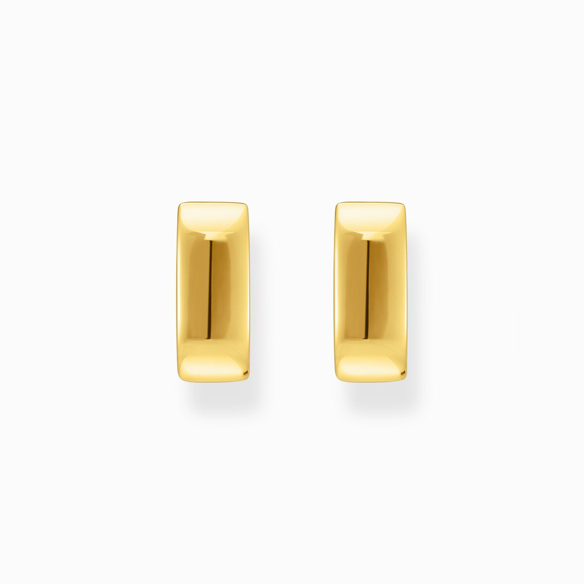 Small gold-plated hoop earrings in angular shape