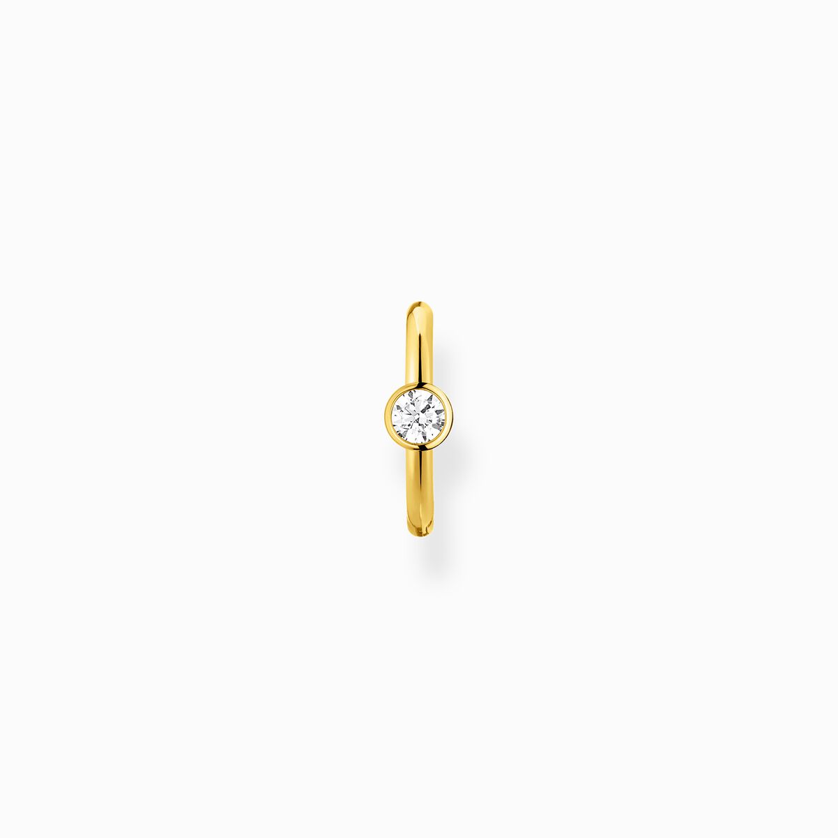 Single ear cuff white stone gold