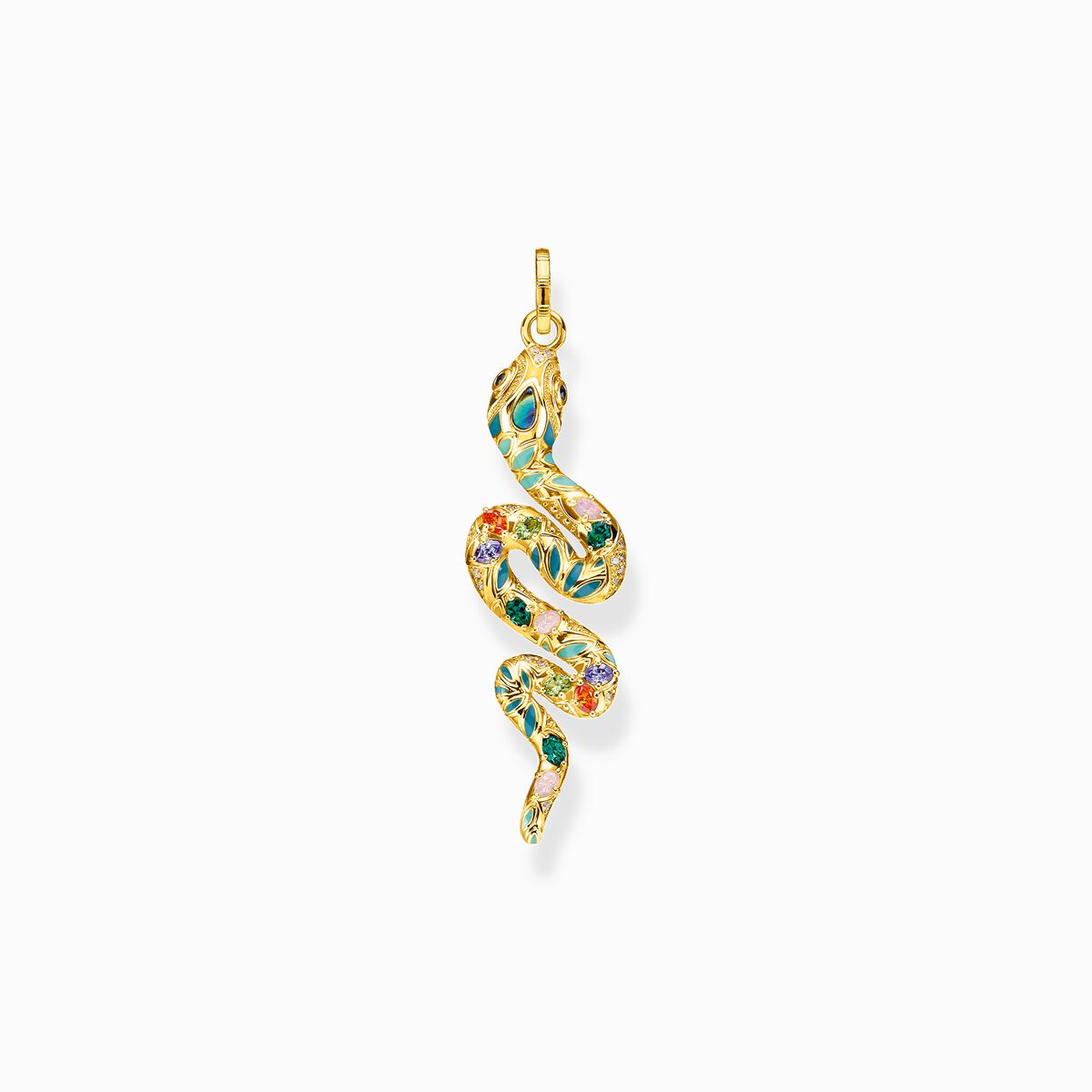 Pendant bright golden-coloured snake