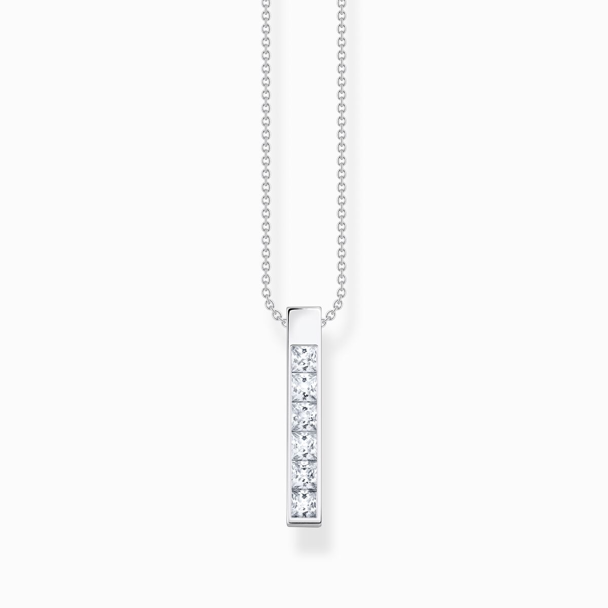 Necklace with white stones silver