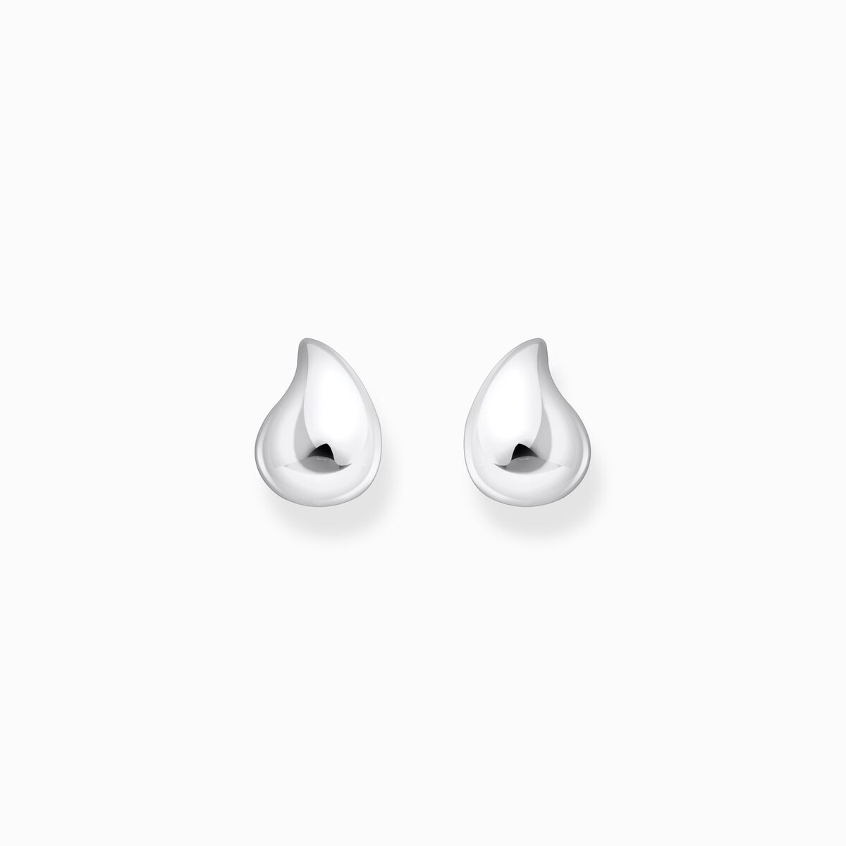 Small silver ear studs in organic shape