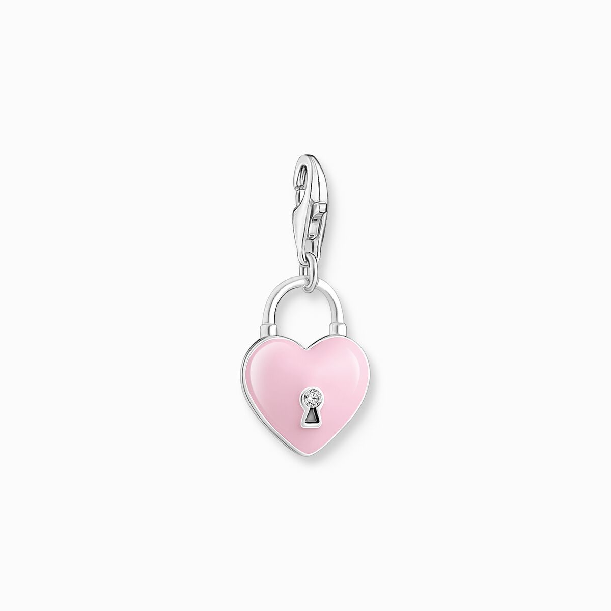Silver charm pendant with three-dimensional heart