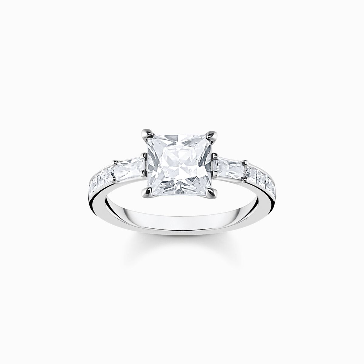 Ring white stones silver