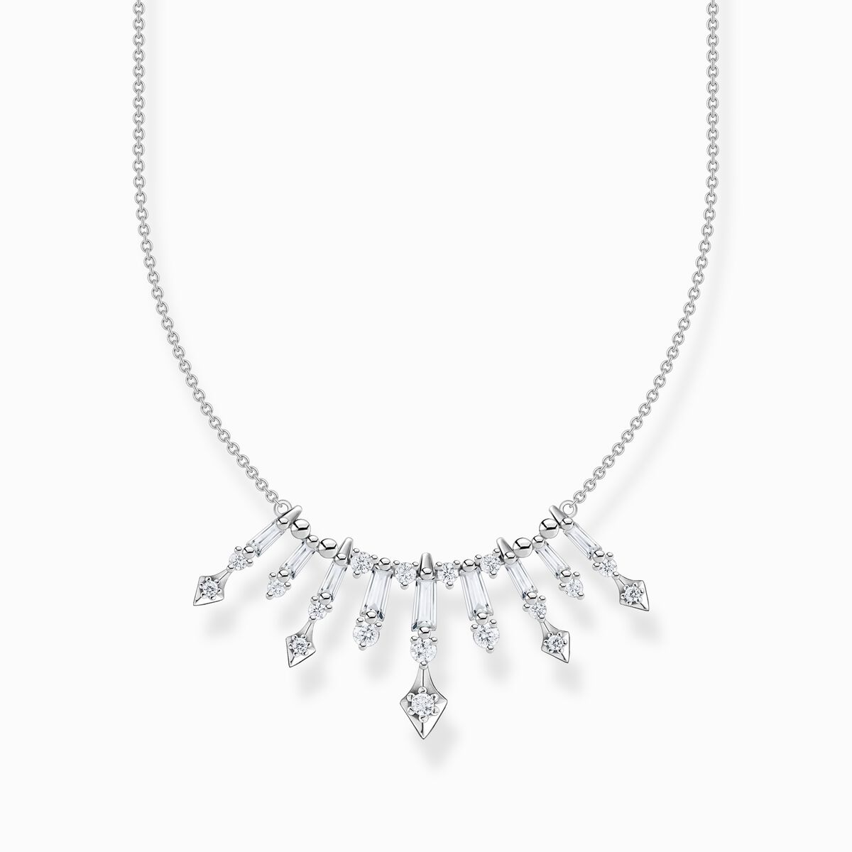 Necklace with winter sun rays silver