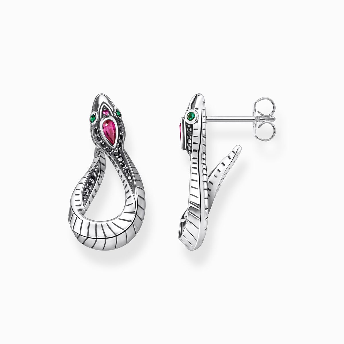 Earrings snake silver