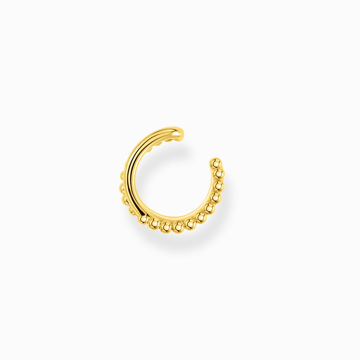 Single ear cuff criss cross dots yellow gold