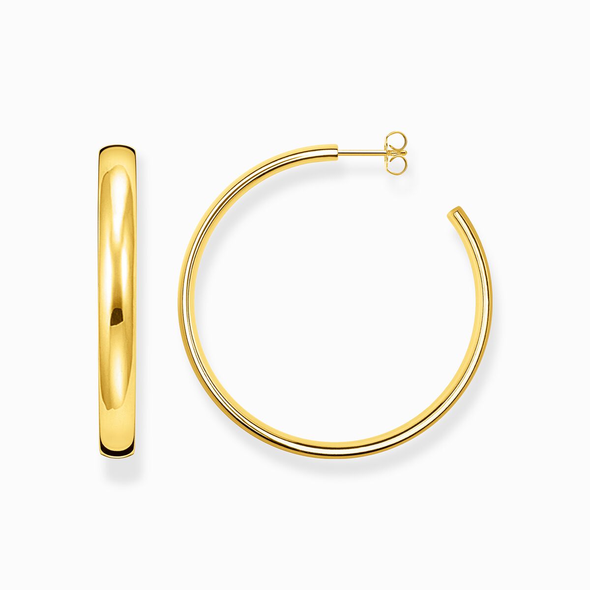 Gold-plated big chunky hoop earrings
