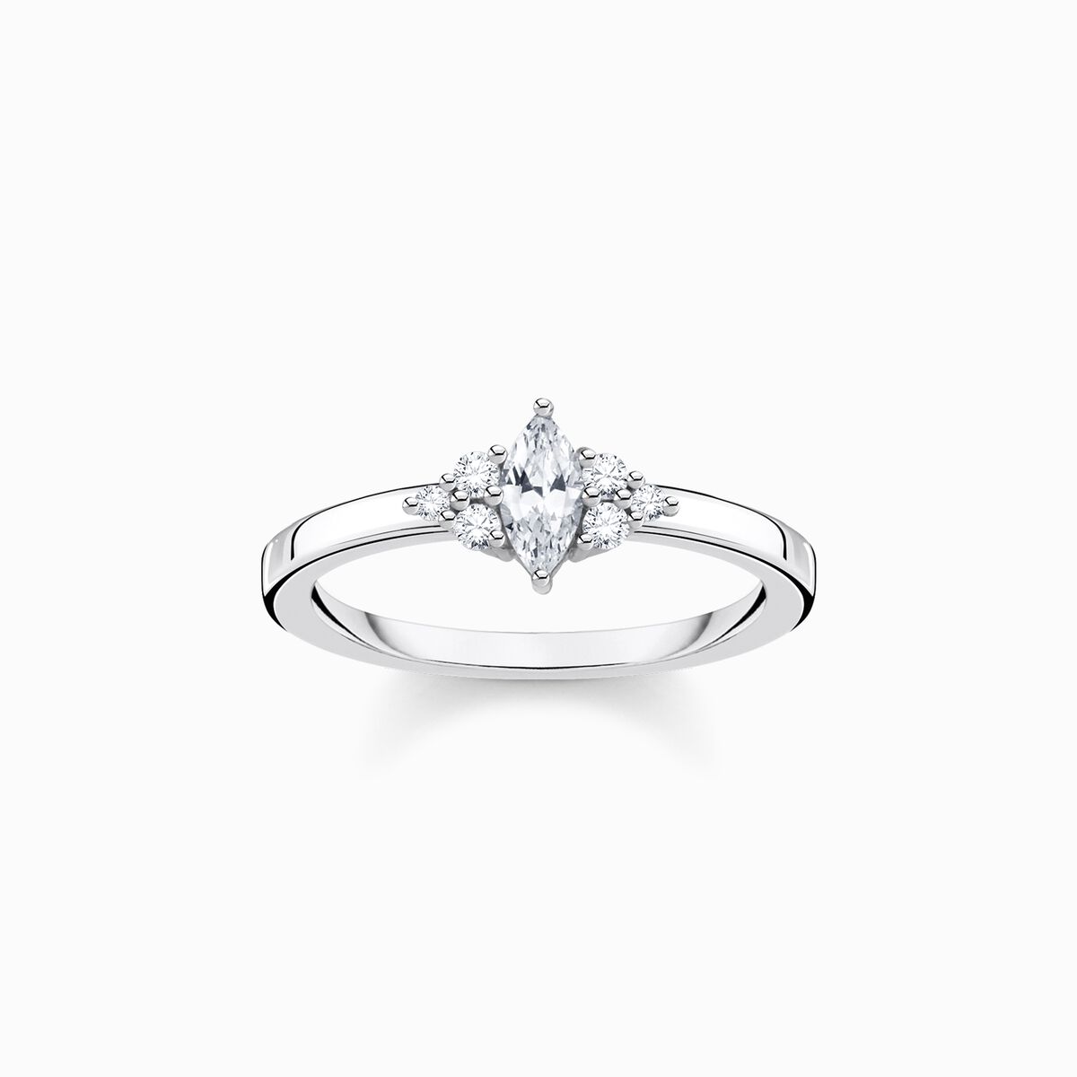 Ring vintage white stones silver