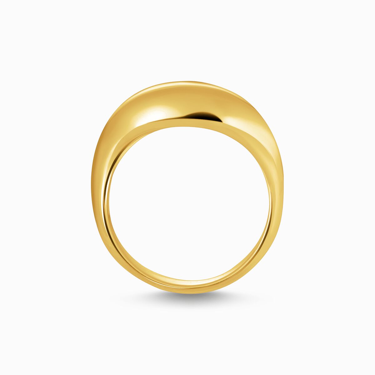 Gold-plated ring in organic shape