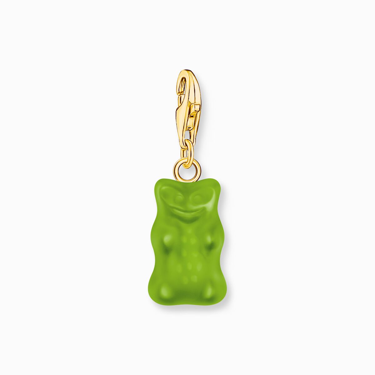 Gold-plated charm pendant goldbears in green