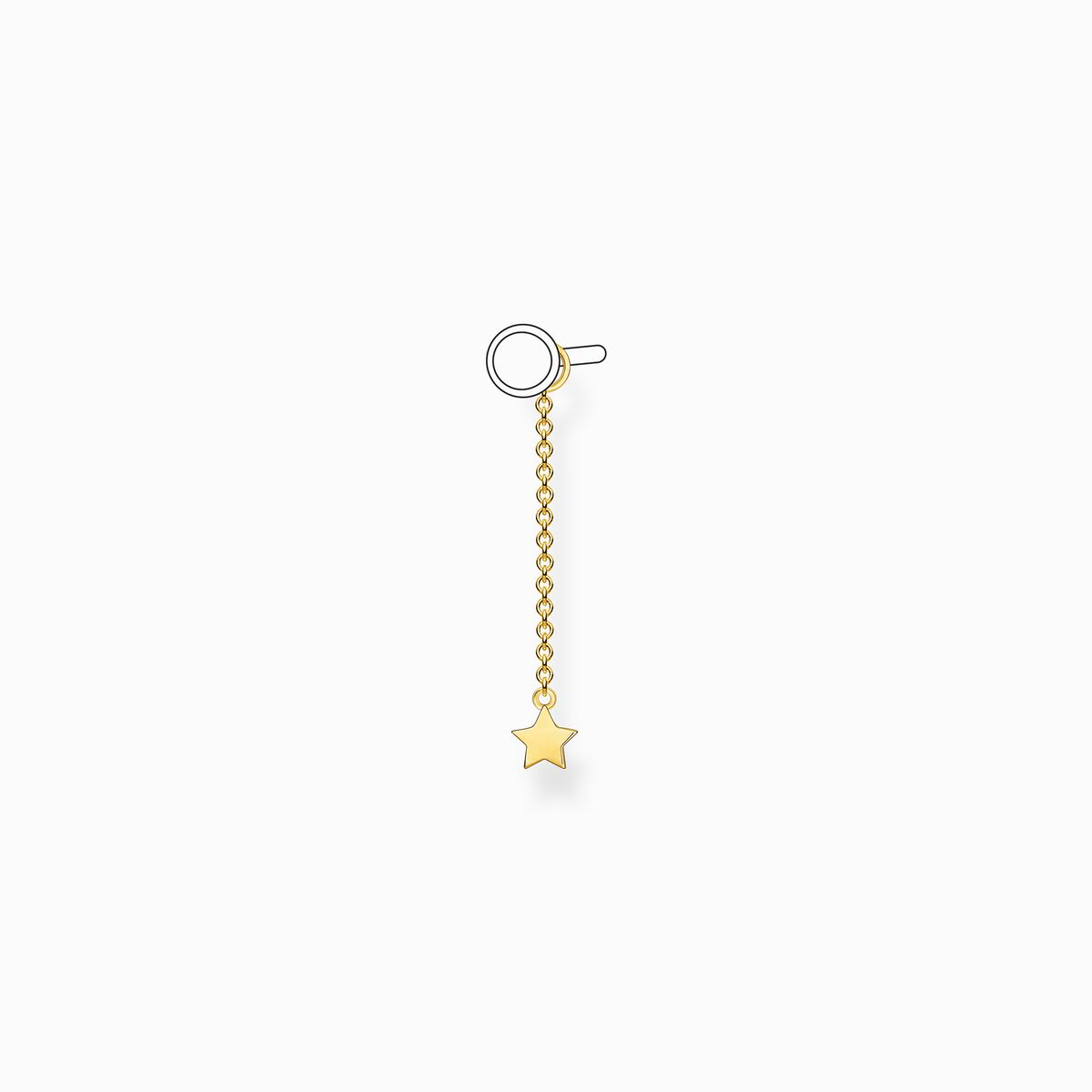 Single ear pendant star gold