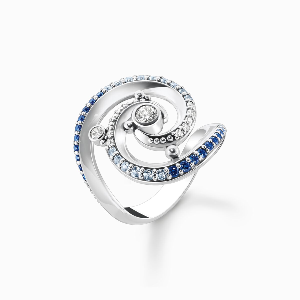 Ring wave with blue stones