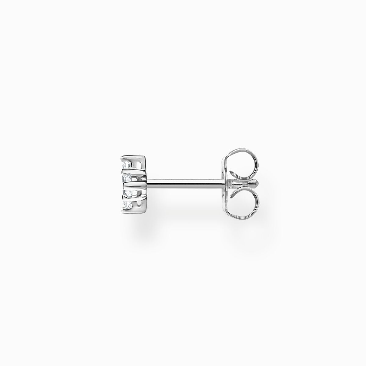 Single ear stud white stone silver