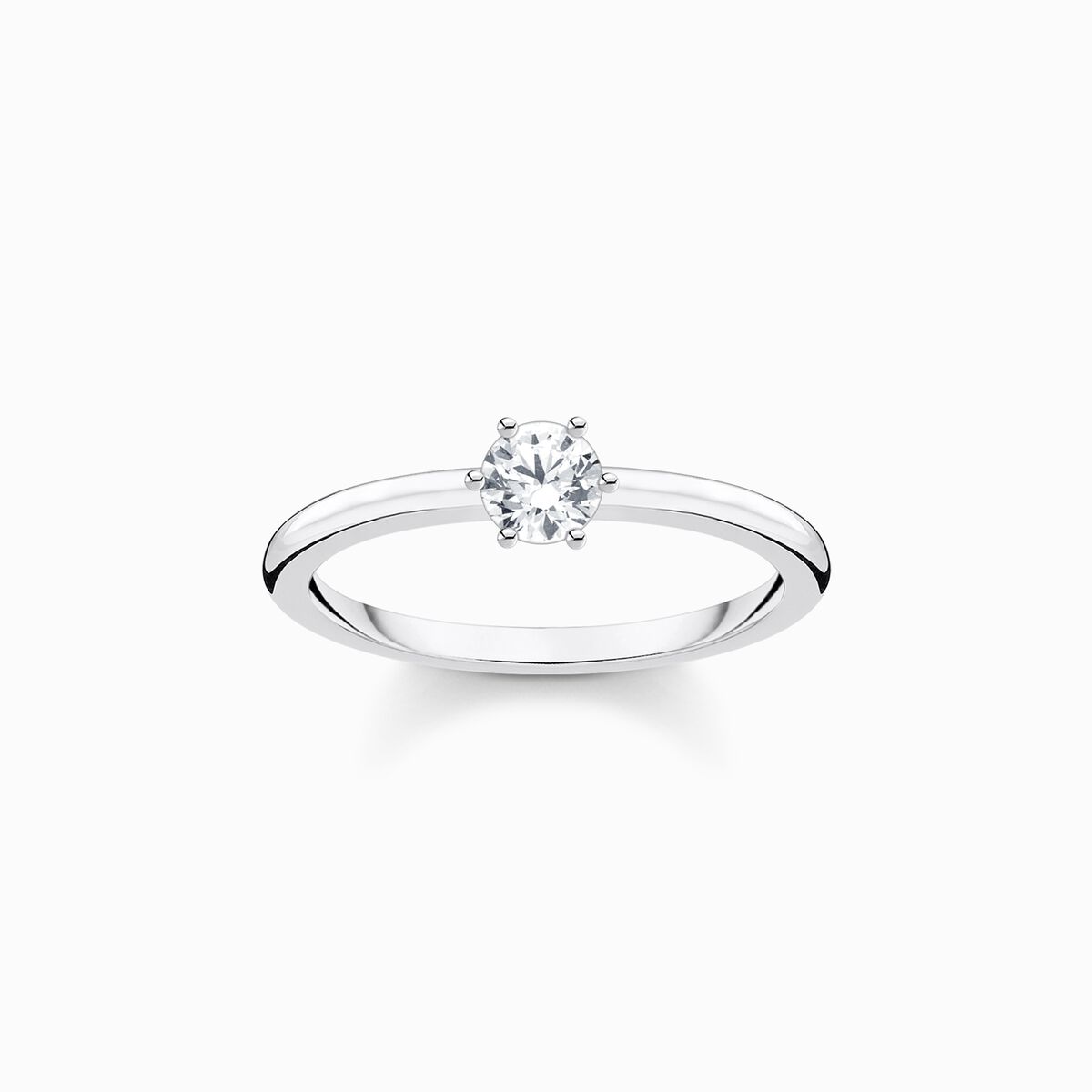 Ring white stone silver
