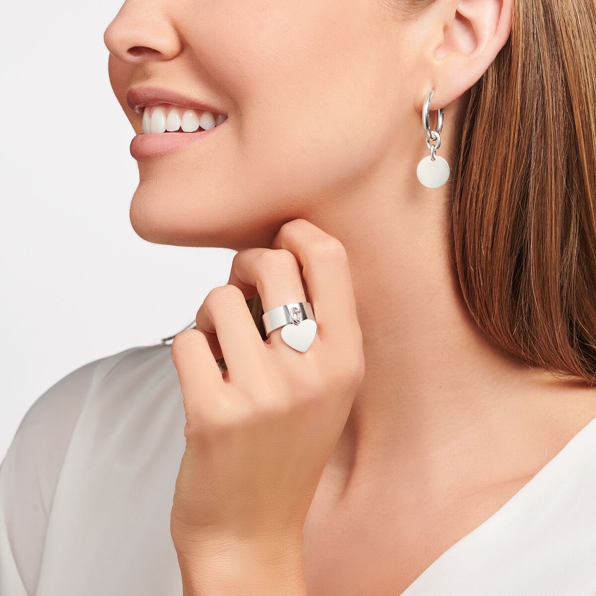 Ring with heart silver