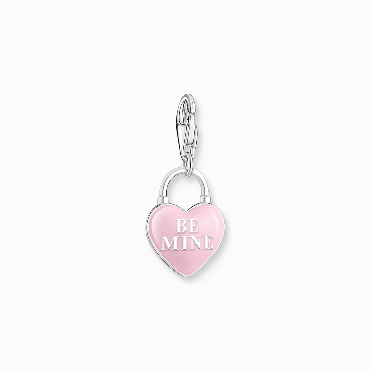 Silver charm pendant with three-dimensional heart