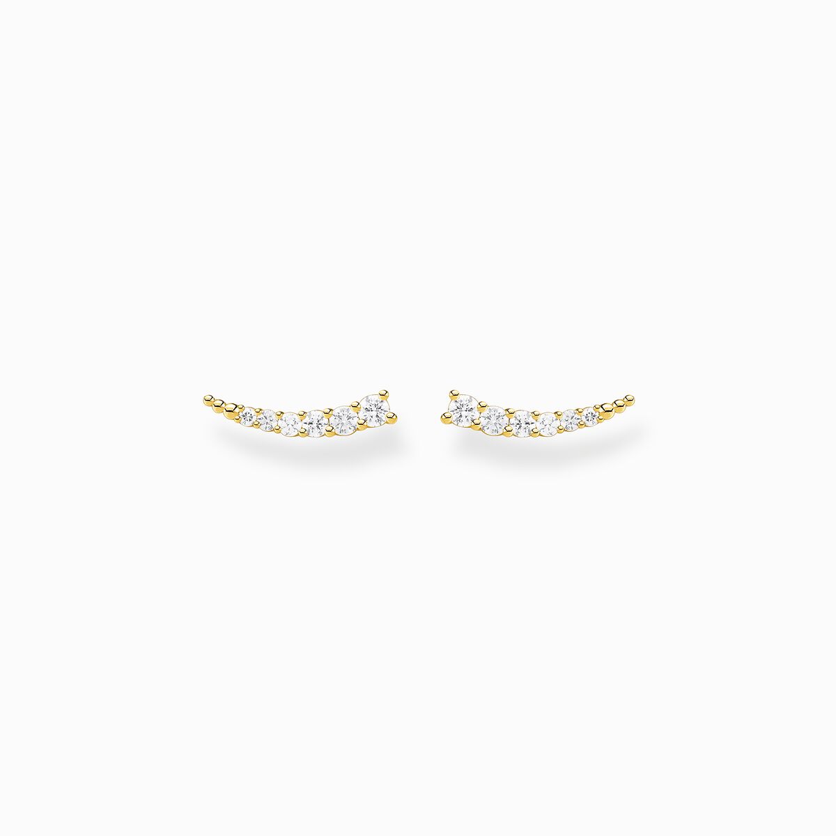 Ear climber white stones gold