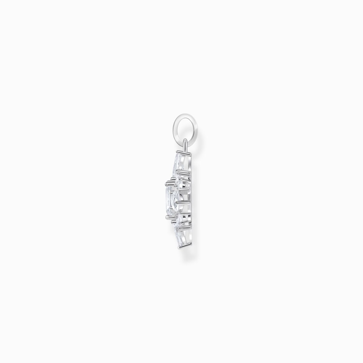 Silver pendant with white zirconia stones