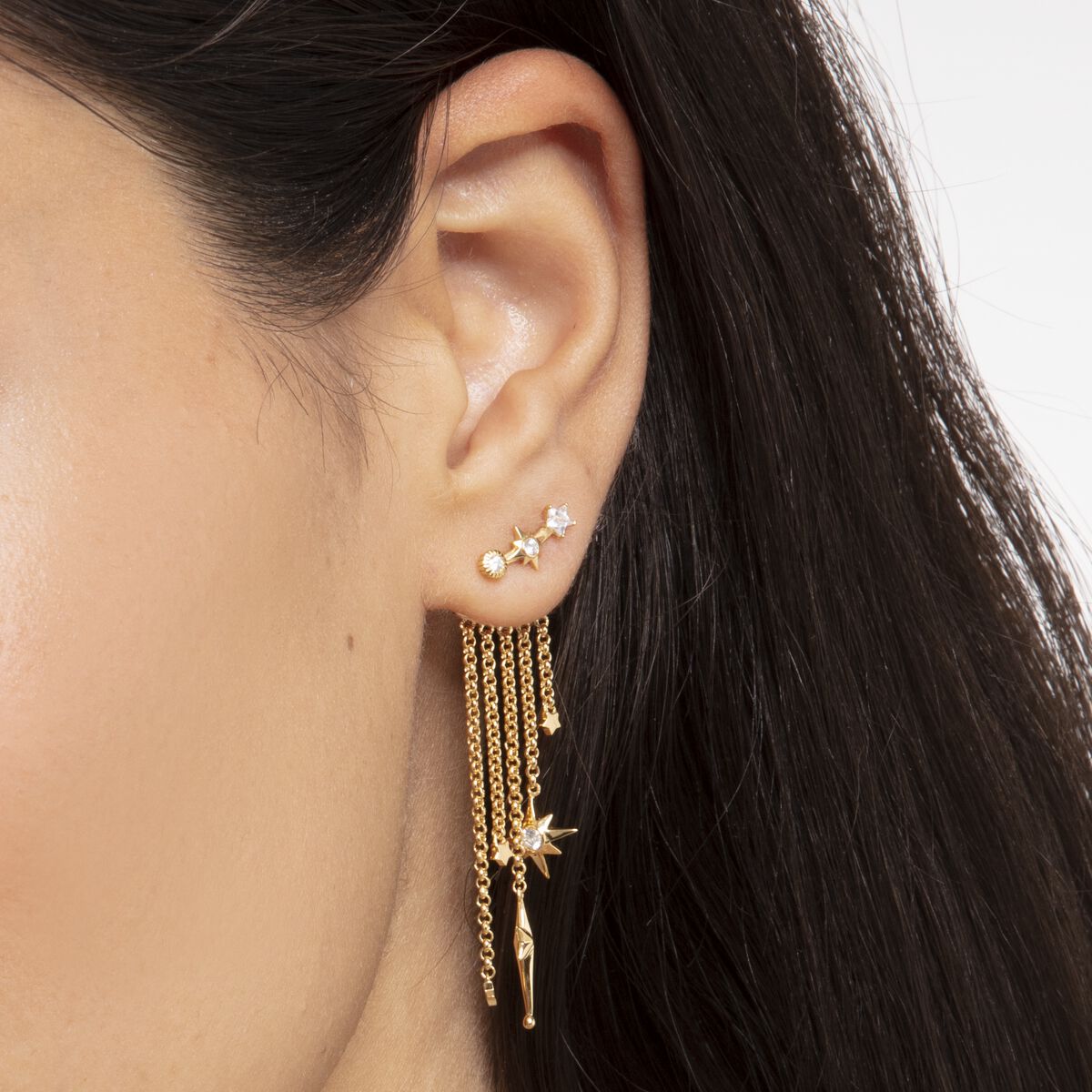 Earrings stars gold