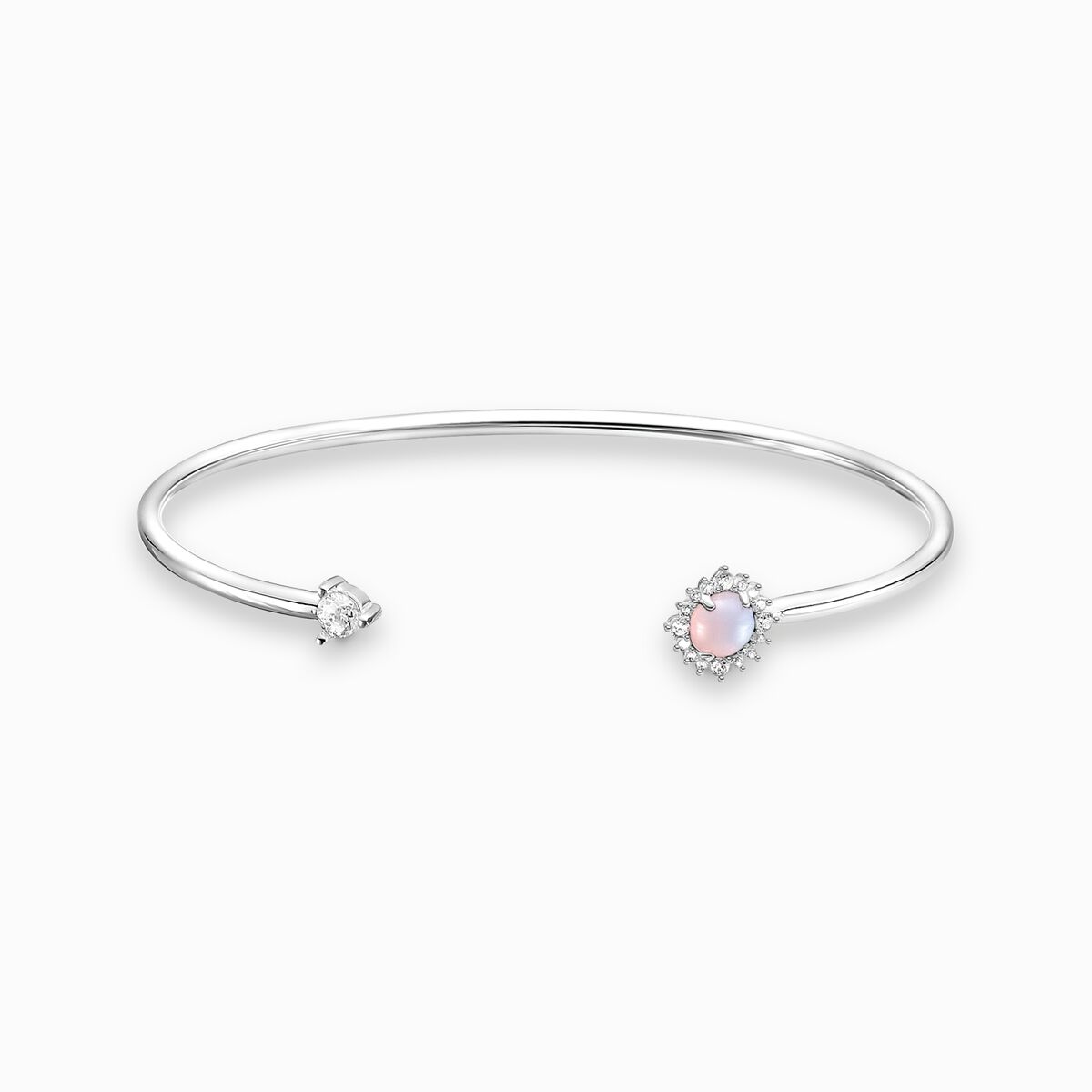 Bangle arrow opal-coloured stone shimmering pink