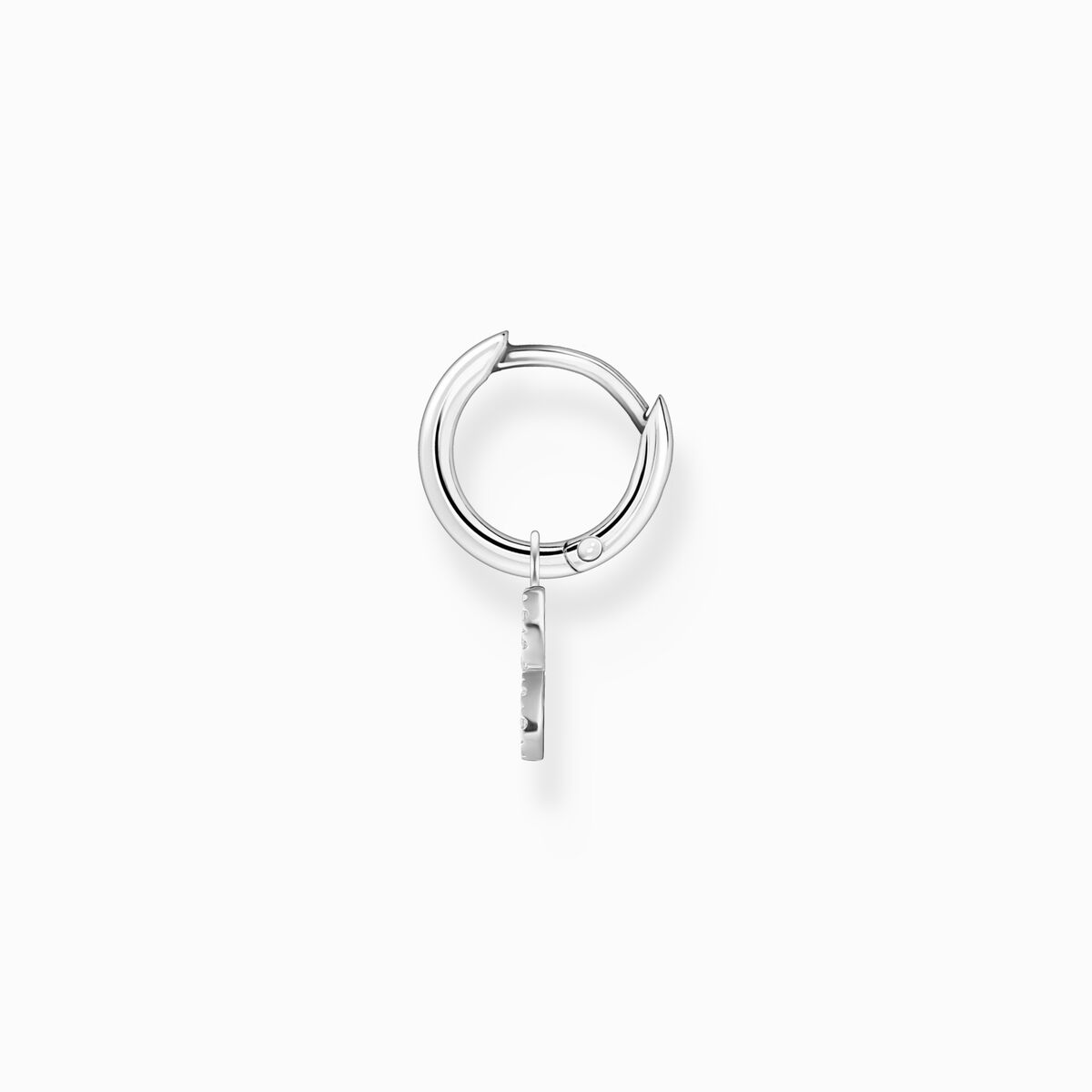 Single hoop earring with infinity pendant silver