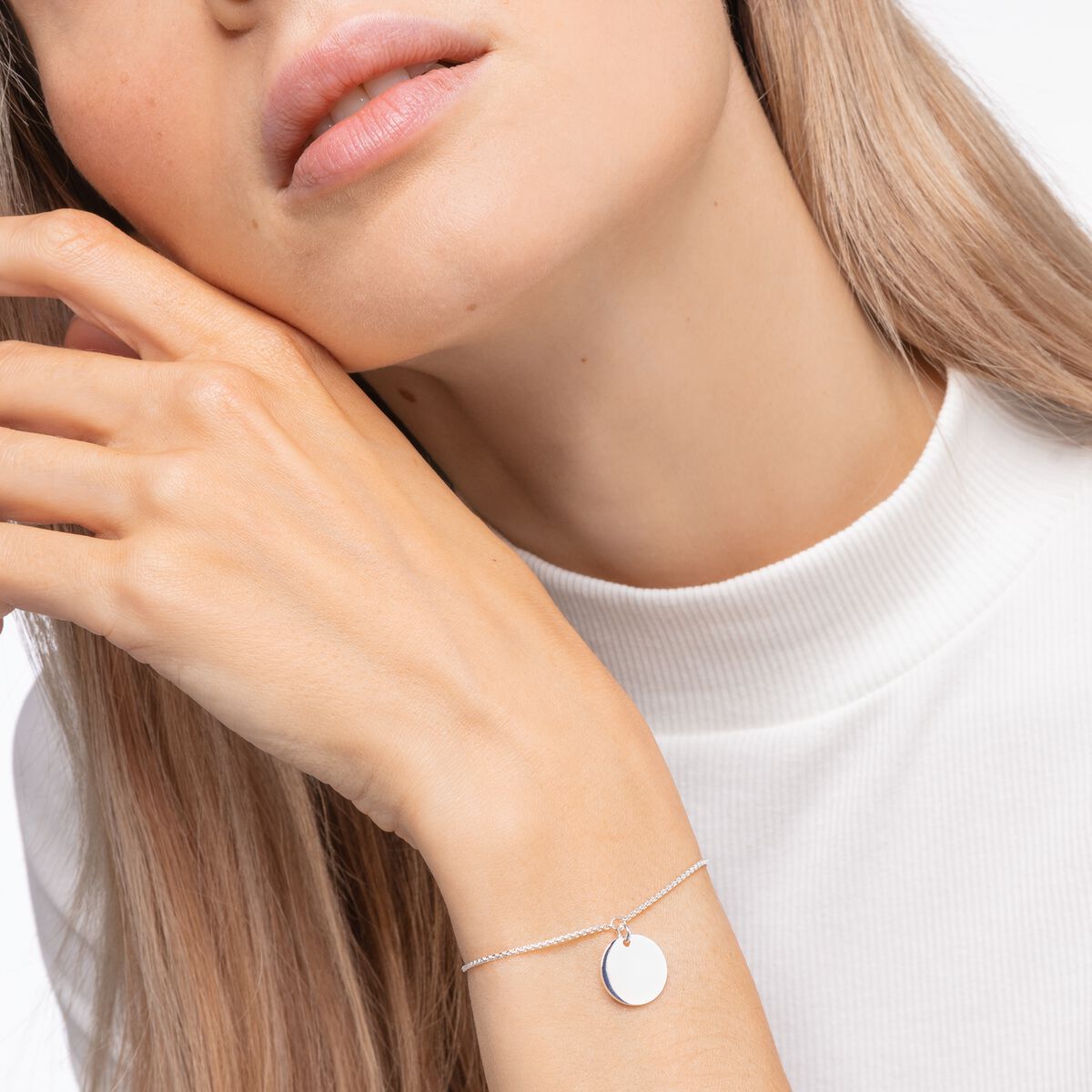Bracelet disc silver