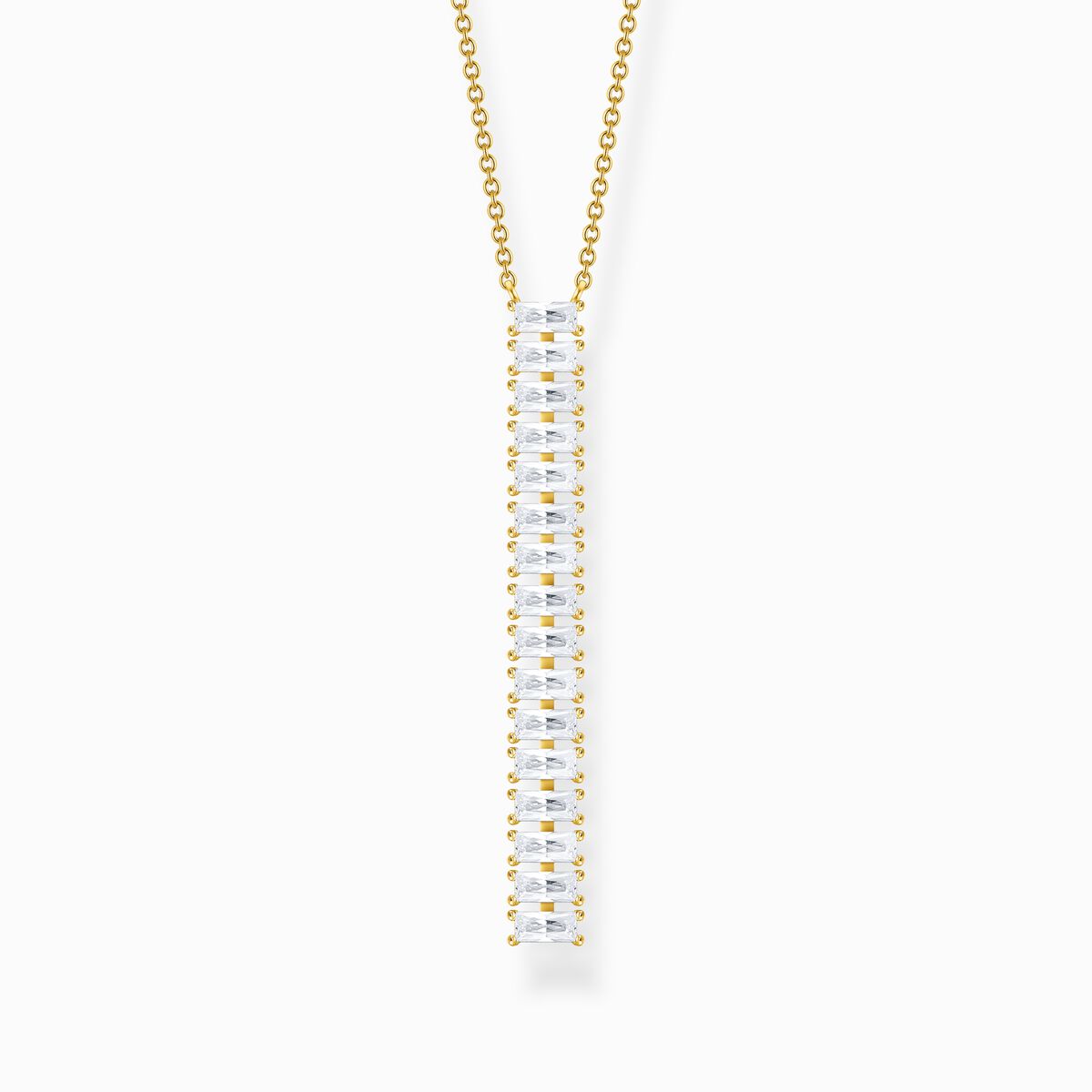 Necklace white stones gold