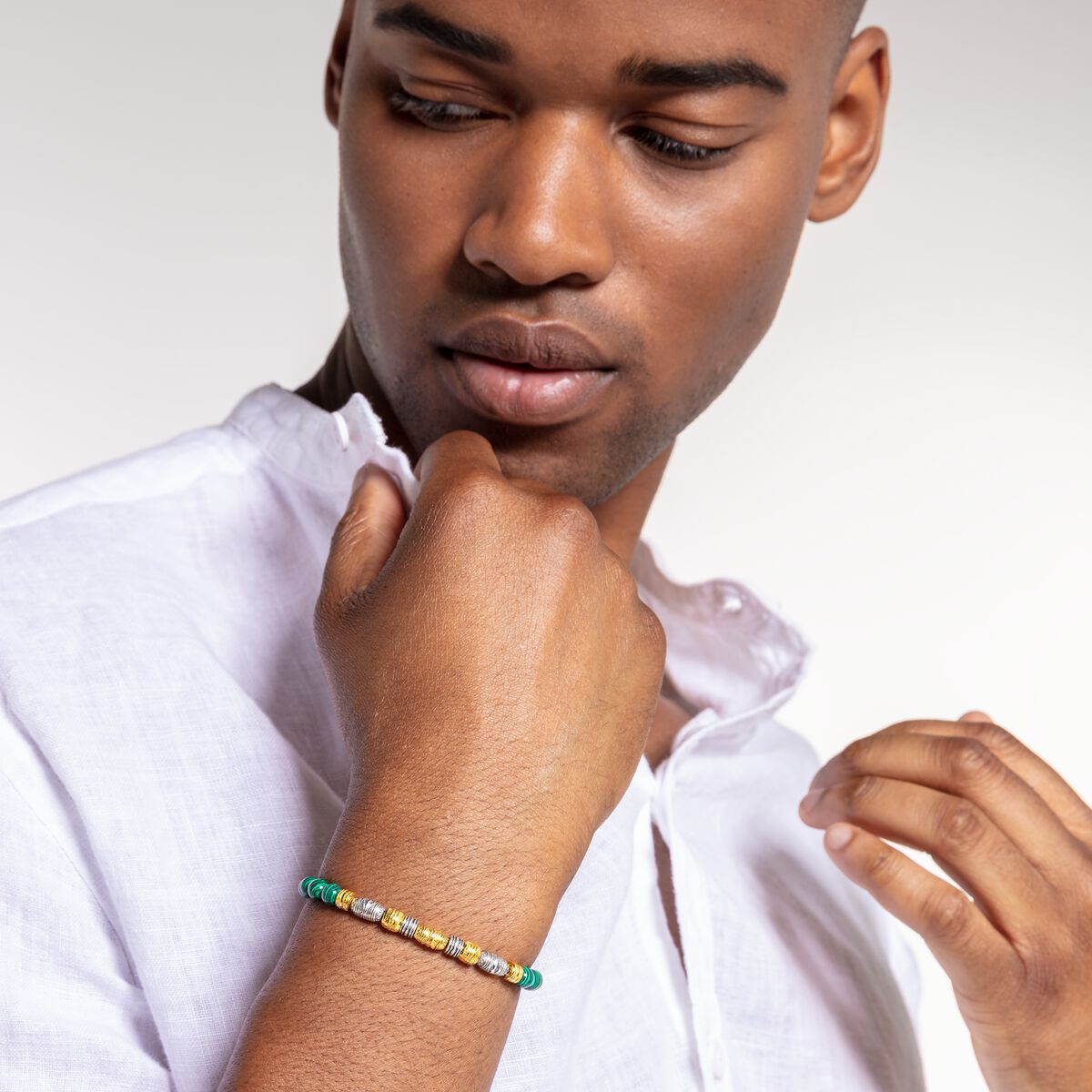 Bracelet two-tone lucky Charm, green