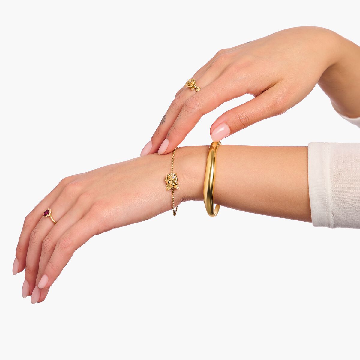 Gold-plated bracelet Roses Romance